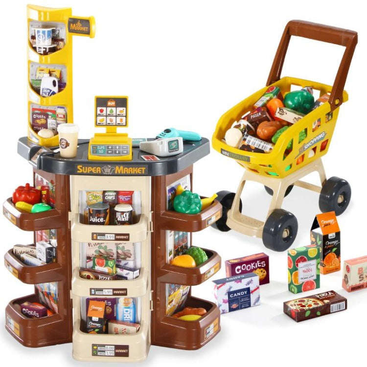 Home Supermarket Play Set with Trolley | Brown