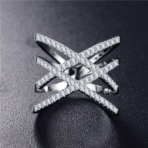 Double Letter X Shape Ring - 9 / Rose Gold Color