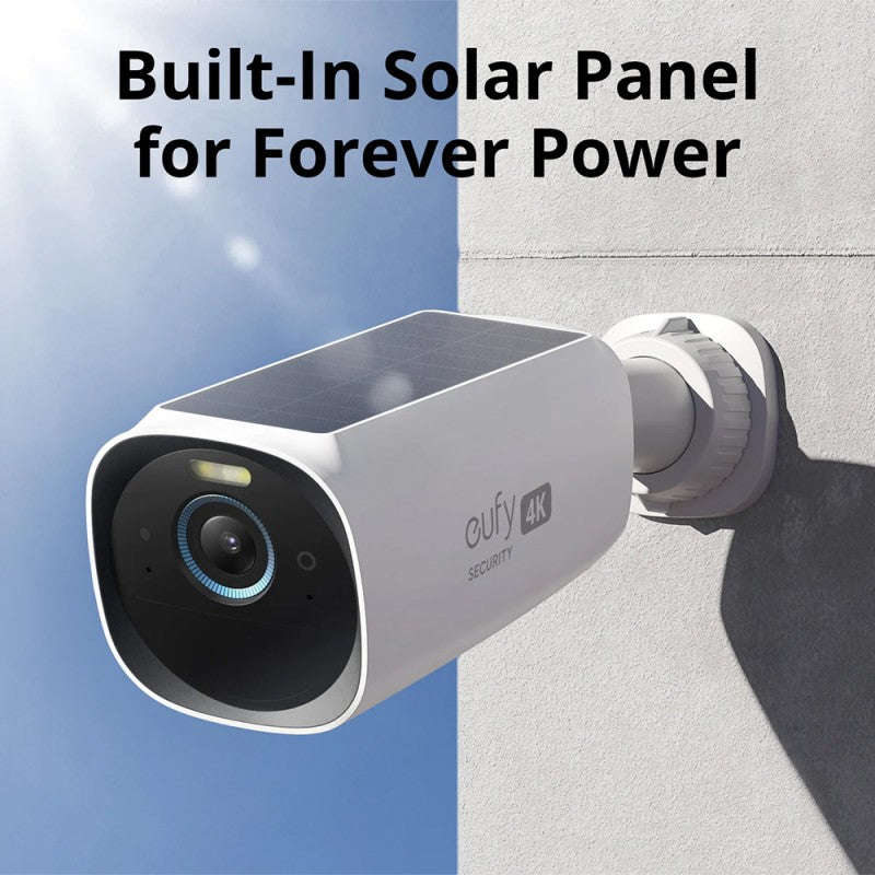 Eufy security camera eufyCam 3 with HomeBase 3 & 2 x 4K solar security cameras - White