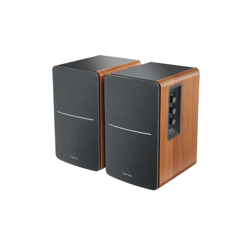 Edifier R1280D Bs Active Bluetooth Bookshelf Speakers - Pair (Brown) + Edifier T5 8" 70W Subwoofe...