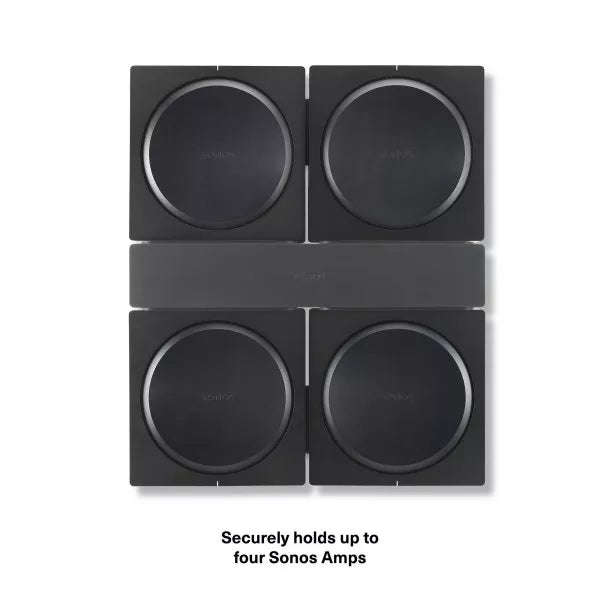Flexson Wall Mount for 4 SONOS Amps - Each (Black)