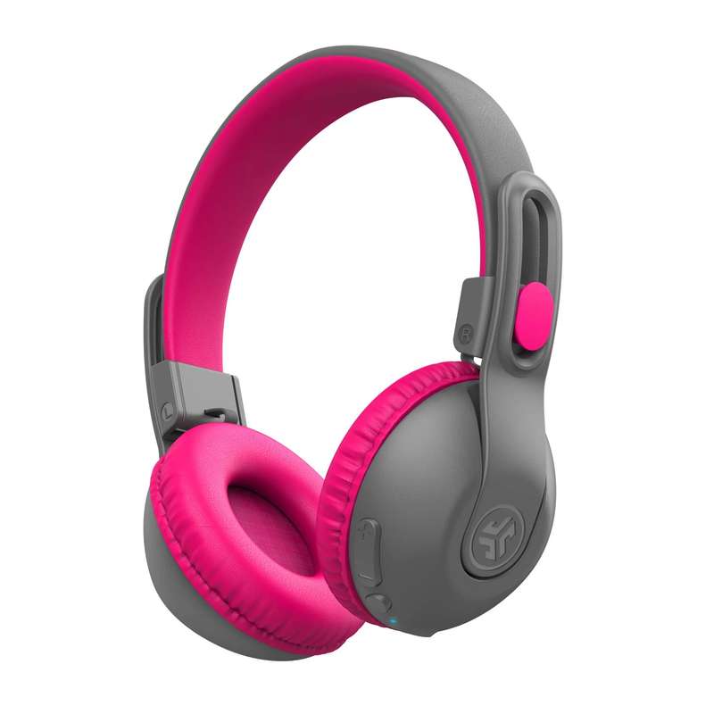 JLAB JBuddies Studio 2 - 2 in 1 WIRELESS + WIRED KIDS HEADPHONES - Grey & Pink