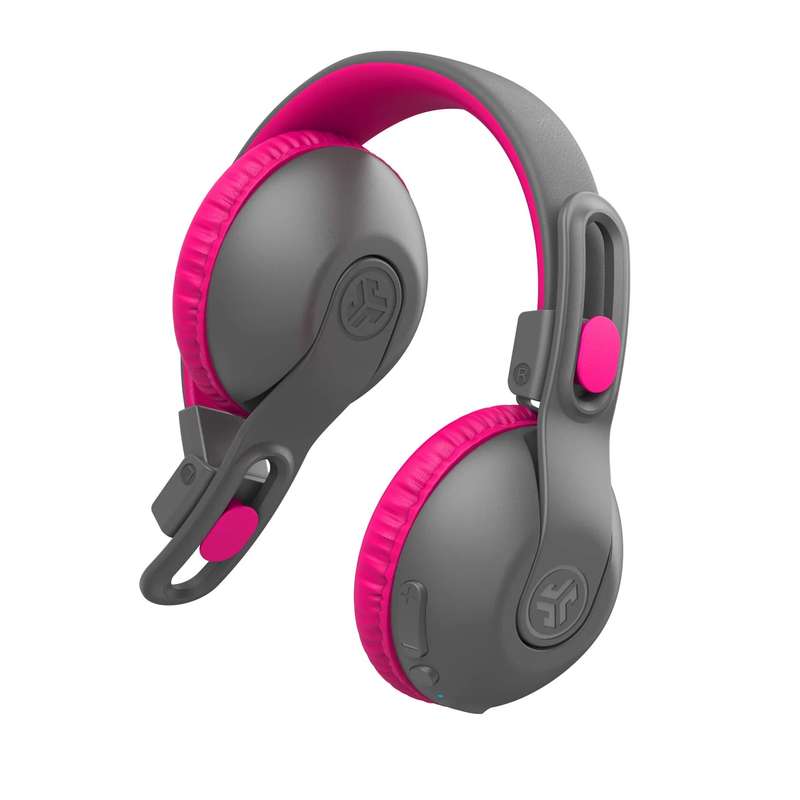 JLAB JBuddies Studio 2 - 2 in 1 WIRELESS + WIRED KIDS HEADPHONES - Grey & Pink