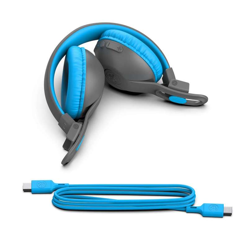 JLAB JBuddies Studio 2 - 2 in 1 WIRELESS + WIRED KIDS HEADPHONES - Grey & Blue