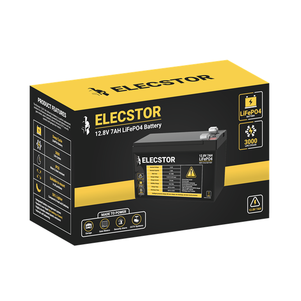 ELECSTOR 12.8V 7AH LIFEPO4 BATTERY 3000 CYCLES - Each