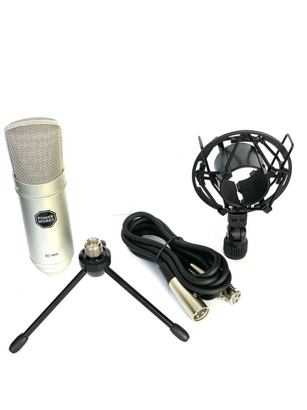 Power Works SC100 Studio Condenser Microphone - Each - Silver