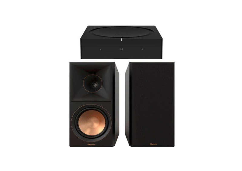 Klipsch Reference Premiere RP-600M II Bookshelf Speakers (Ebony) + SONOS Amp Stereo Amplifier (Bl...