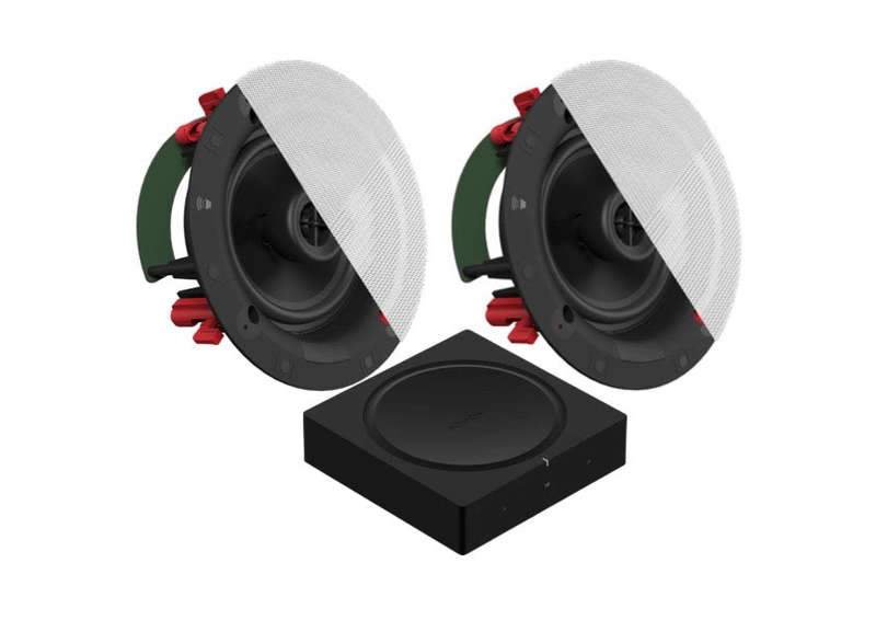 Klipsch Designer DS-160CDT Skyhook Cinch In-Ceiling Speaker - Pair (White) + SONOS Amp Stereo Amp...