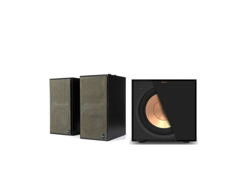 Klipsch The Fives Stereo Powered Speakers - Black (Pair) + Klipsch R-101SW Subwoofer - Black (Each)