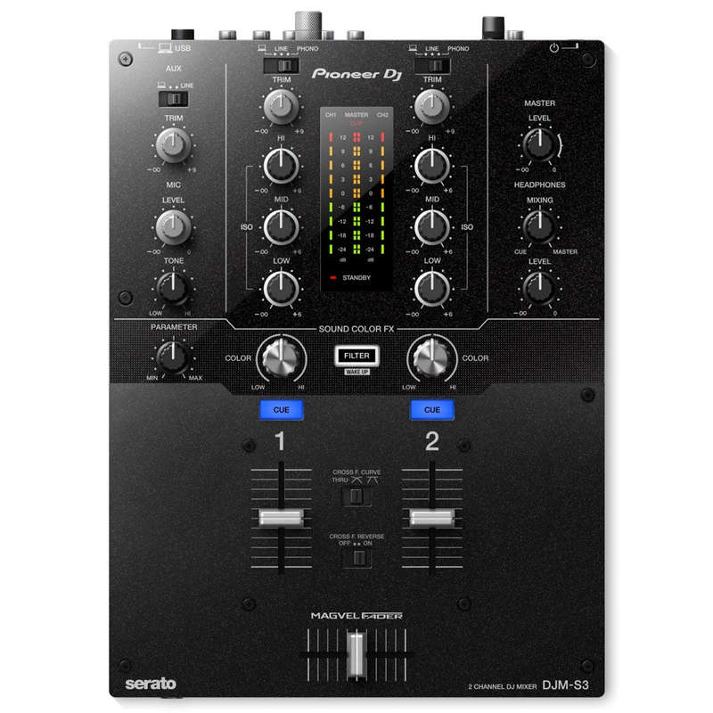 Pioneer DJ DJM-S3 2-channel DJ Mixer for Serato DJ Pro