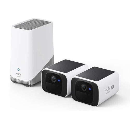 Eufy Security SoloCam S220 2-Cam Kit with HomeBase 3  Pair - (White)
