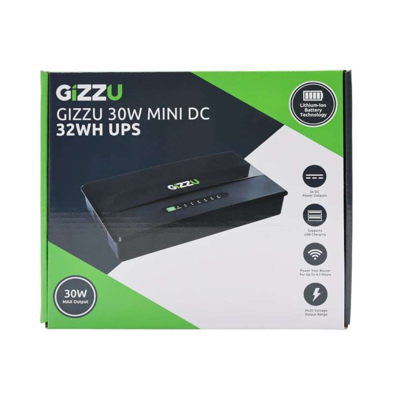 GIZZU 30W 32Wh 8800mAh Mini DC UPS  Black