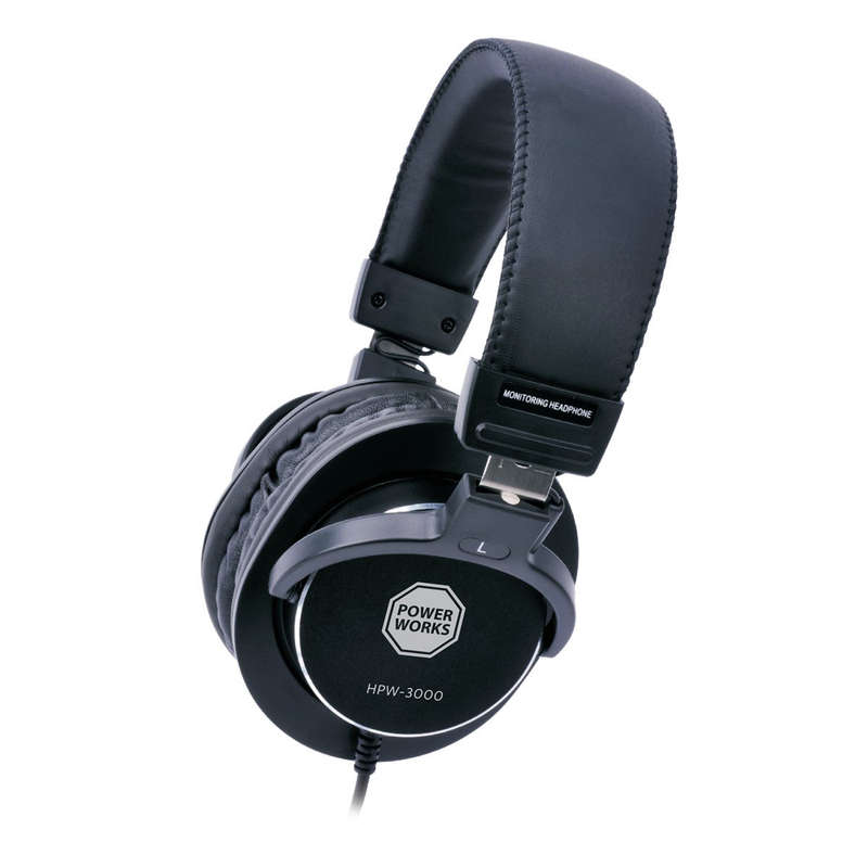 Power Works HPW-3000 Headphones - Each - Black