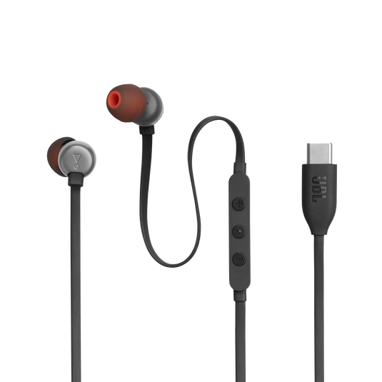 JBL Tune 310C USB In-Ear Headphones with Hi-Res Audio Support and USB-C Connectivity - Black