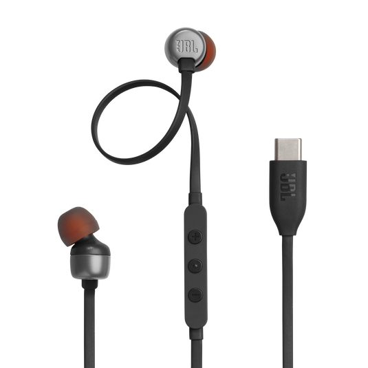 JBL Tune 310C USB In-Ear Headphones with Hi-Res Audio Support and USB-C Connectivity - Black