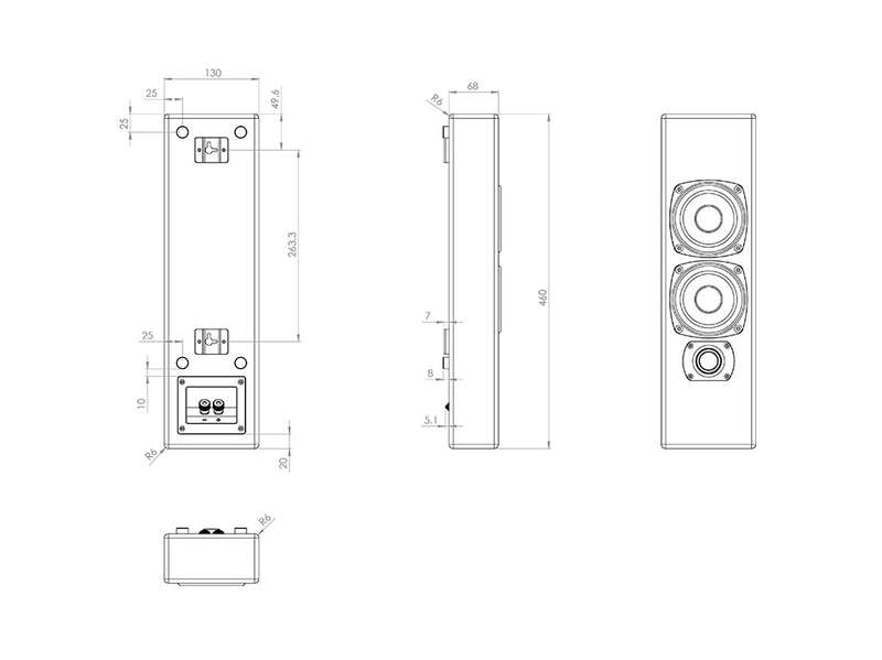 M&K Sound M70 LCR On-Wall Speaker - White