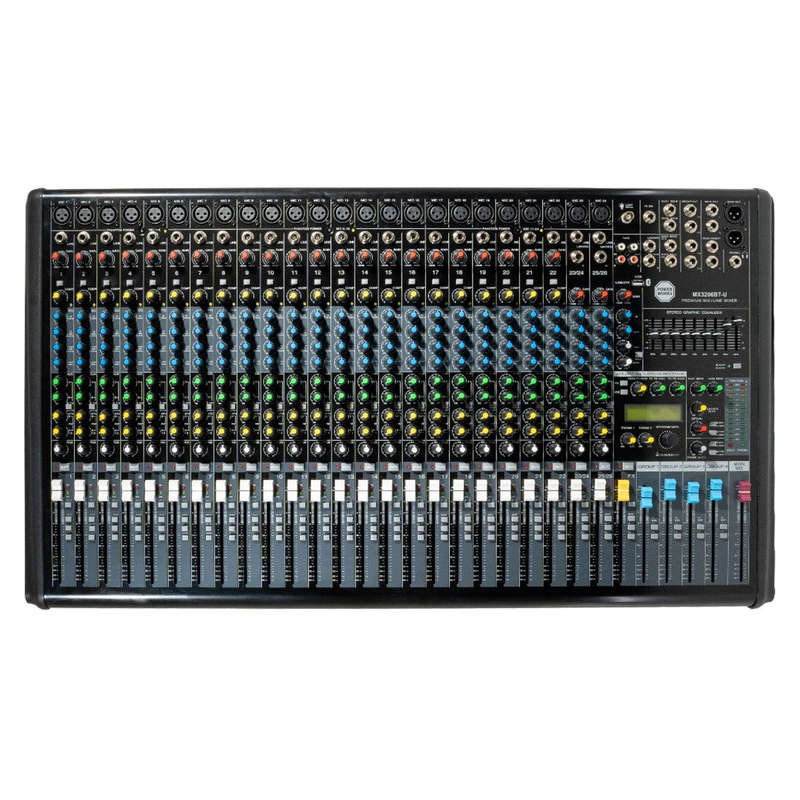 Power Works MX3206 BT-U Analogue Mixers - Each - Black