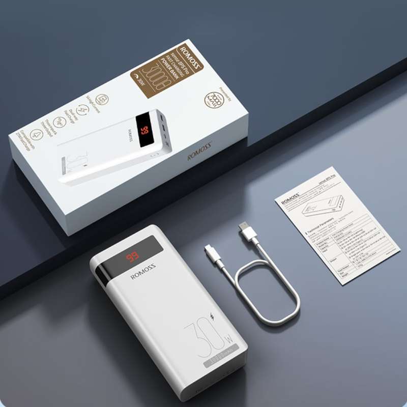 Romoss Sense 8PS Pro 30000mAh 30W Fast Charge Power Bank  White
