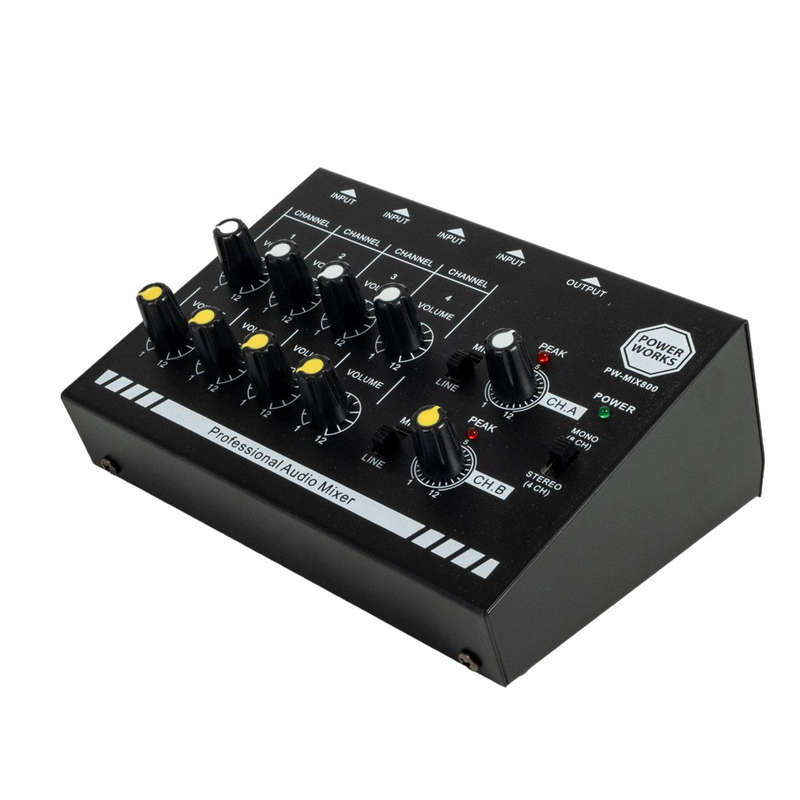 PowerWorks PW-MIX-800 8-Channel Mini Audio Mixer