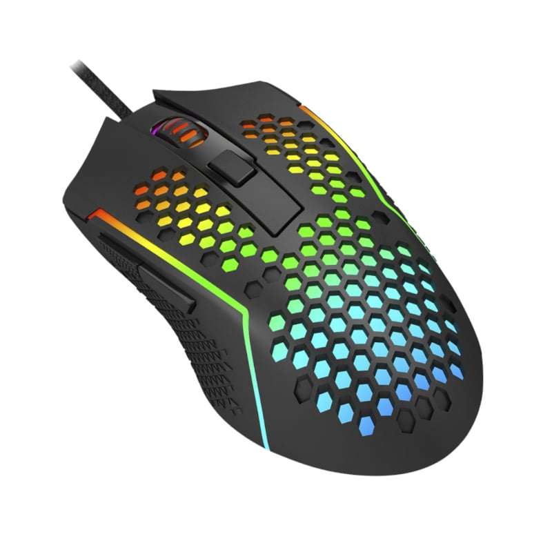 REDRAGON Reaping 6200DPI RGB LightWeight 65g Gaming Mouse  Black