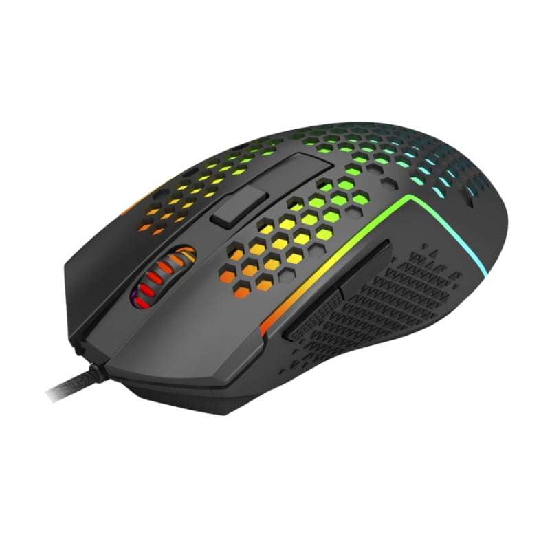 REDRAGON Reaping 6200DPI RGB LightWeight 65g Gaming Mouse  Black