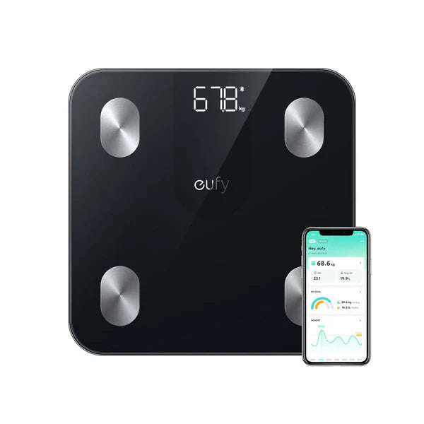 Eufy Smart Scale A1 Compact Digital Bathroom Scale with 12 Measurements - Each - Black