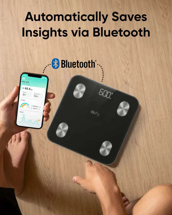 Eufy Smart Scale A1 Compact Digital Bathroom Scale with 12 Measurements - Each - Black
