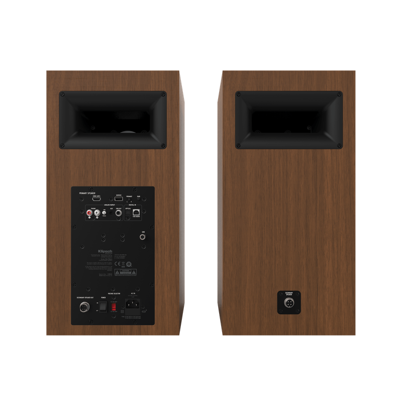 Klipsch The Nines 8" Powered Speakers - Walnut (Pair) + Klipsch R-101SW Subwoofer - Black (Each)