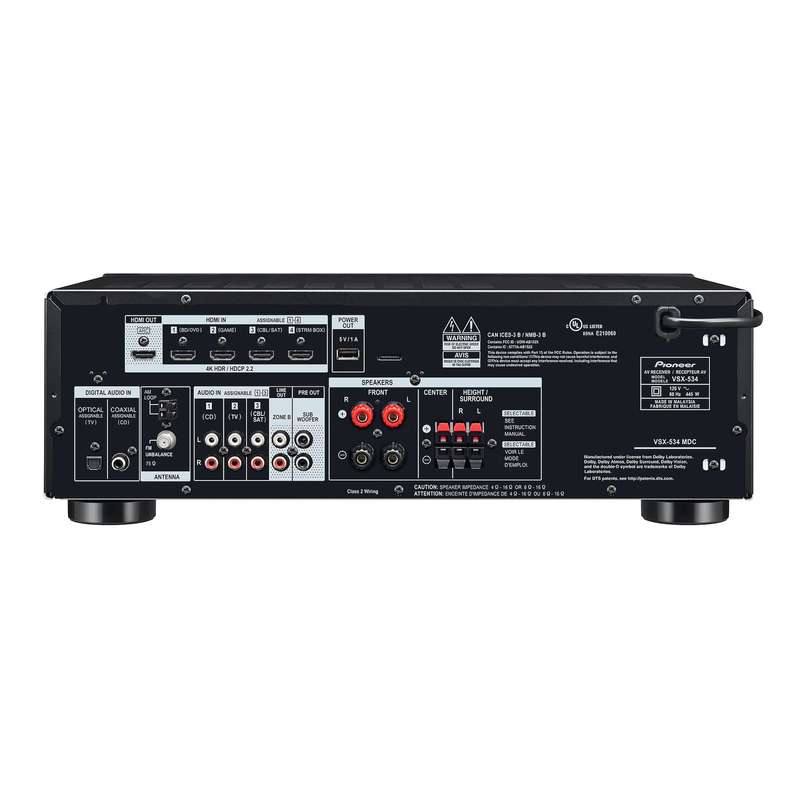 Pioneer VSX-534 4K AV Receiver - Black