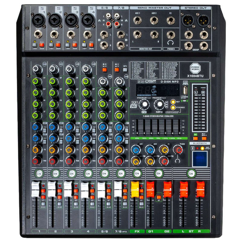 PowerWorks X1604BT-USB 4 Mono/2 Stereo Channel Mixer