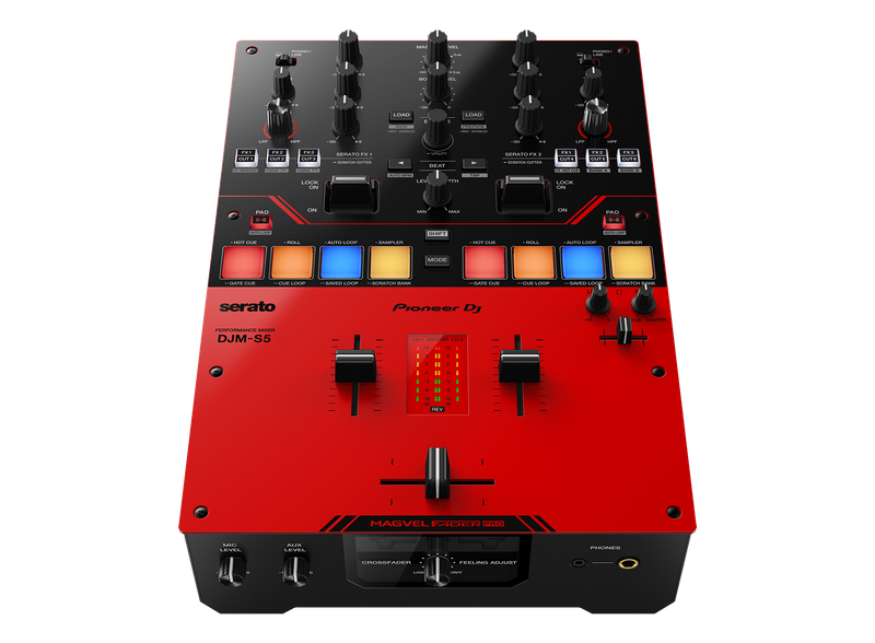 Pioneer DJ DJM-S5 Scratch-style 2-channel DJ mixer (gloss red)