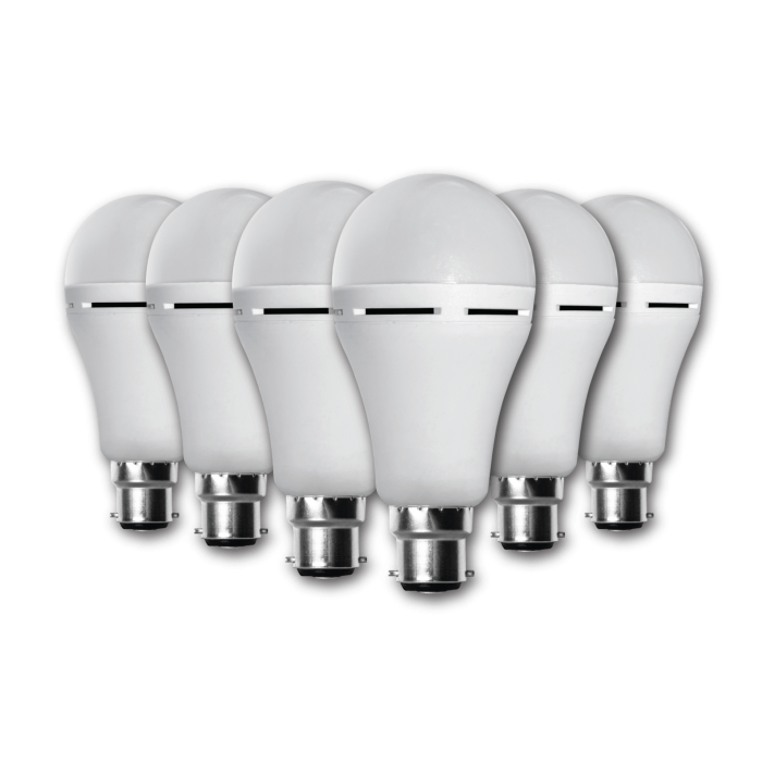 ELECSTOR B22 7W RECHARGEABLE GLOBES - COOL WHITE - 6 Pack