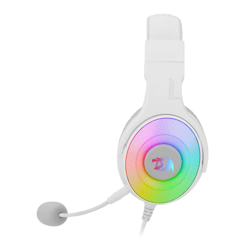 REDRAGON Over-Ear PANDORA USB (Power Only)|Aux (Mic & Headset) RGB Gaming Headset  White