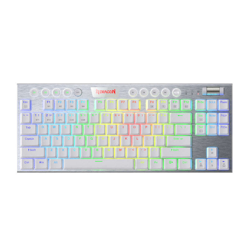 REDRAGON HORUS 87KEY RGB LED SUPER-SLIM ALU FRAME  White