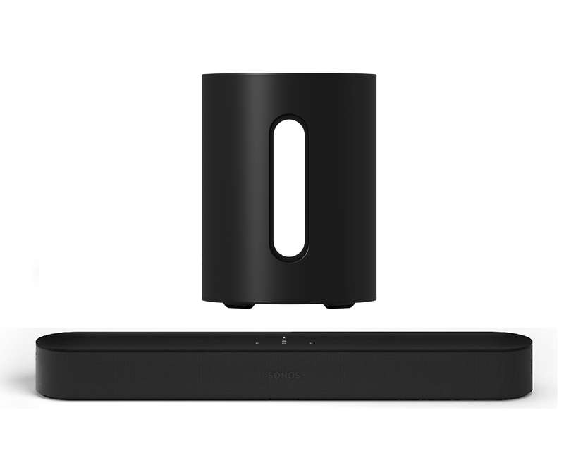 Sonos Beam(Gen 2) Soundbar with Sonos Sub Mini Entertainment Set - Black