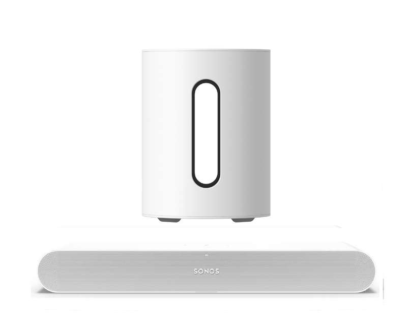 Sonos Ray Soundbar with Sonos Sub Mini Entertainment Set - White