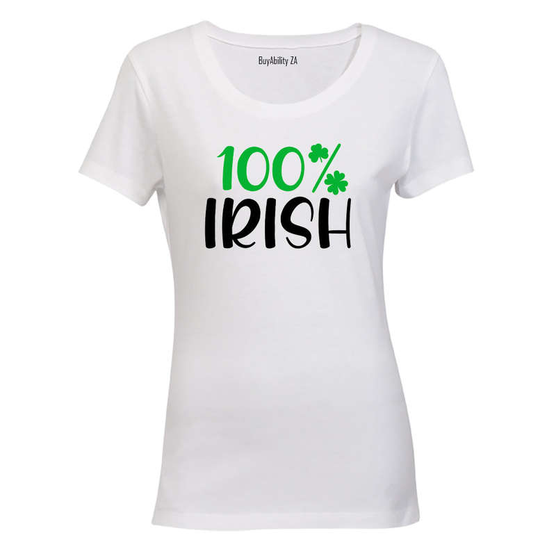 100% Irish - St. Patricks - Ladies - T-Shirt