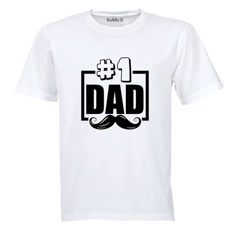 #1 Dad - Mustache - Adults - T-Shirt