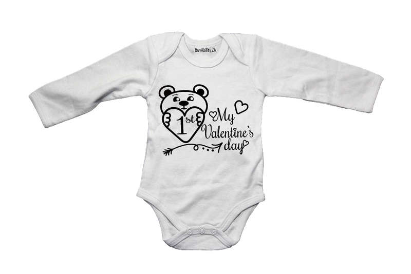 1st Valentines Day - Teddy - Baby Grow