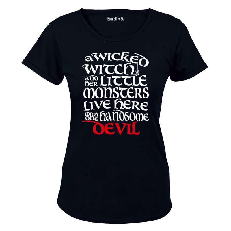 A Wicked Witch & Little Monsters - Halloween - Ladies - T-Shirt