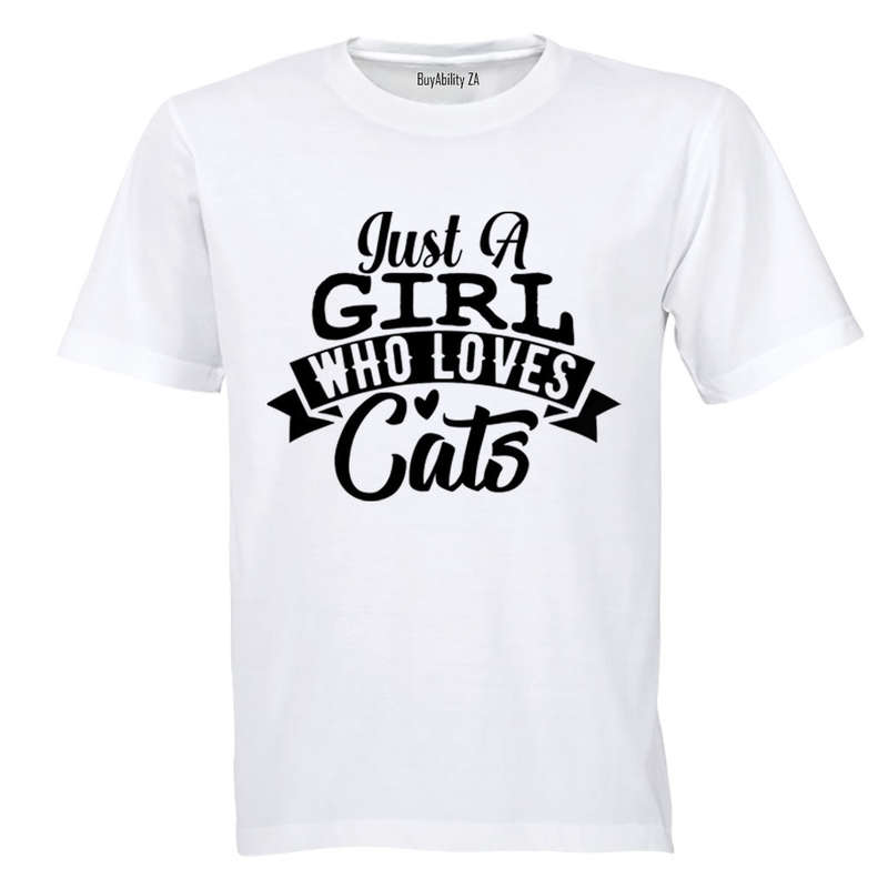 A Girl Who Loves Cats - Kids T-Shirt