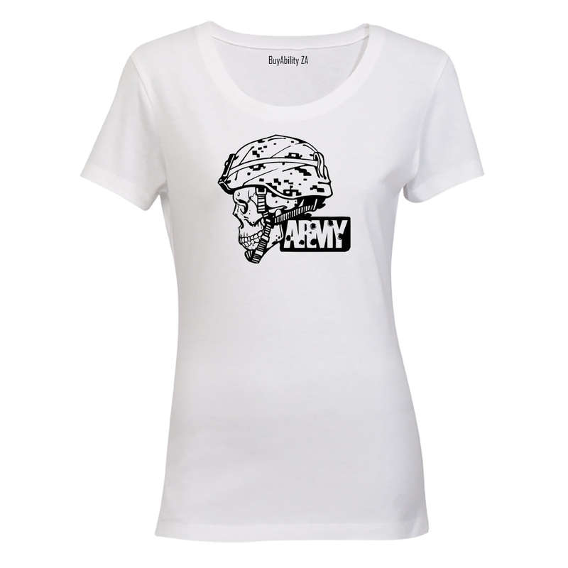 Army Military Skeleton Skull - Ladies - T-Shirt