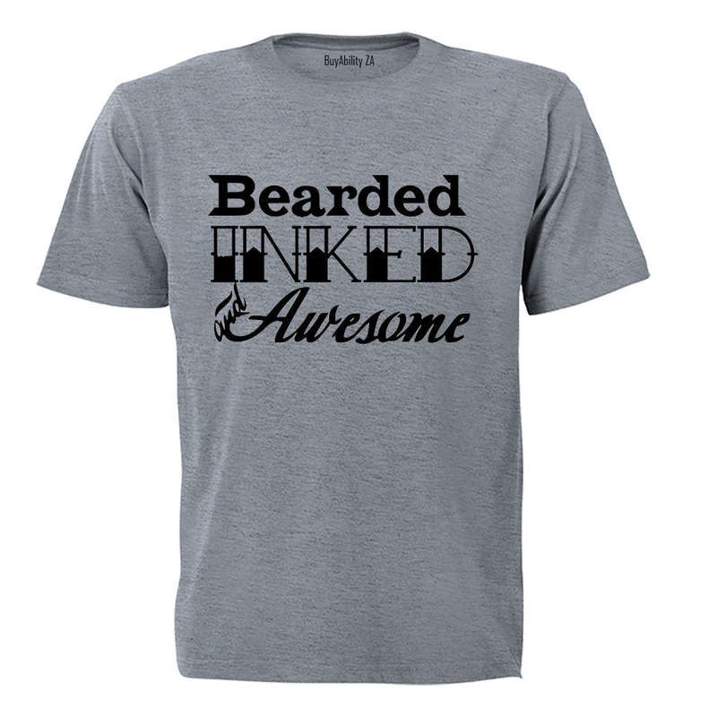 Bearded. Inked & Awesome - Adults - T-Shirt