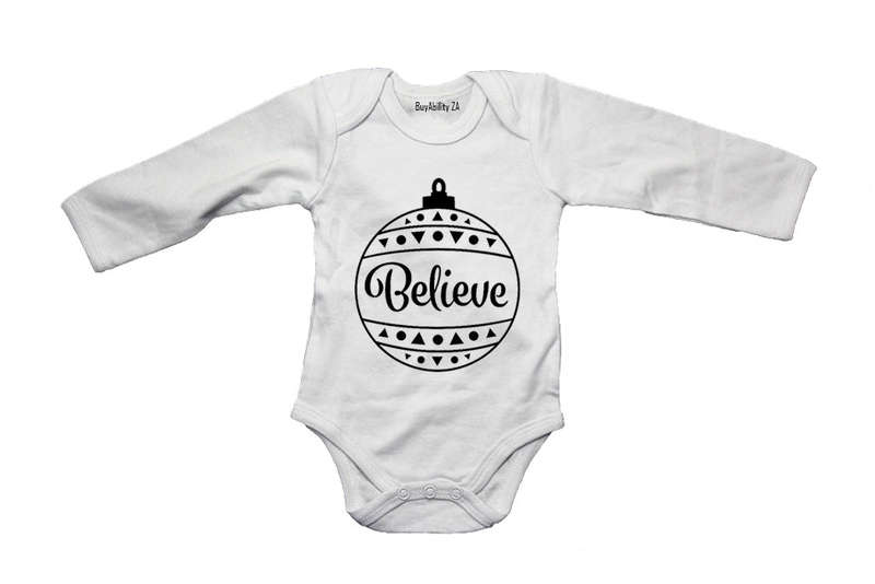 Believe - Christmas Bauble - Baby Grow