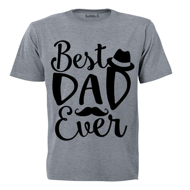 Best Dad Ever - Hat + Mustache - Adults - T-Shirt