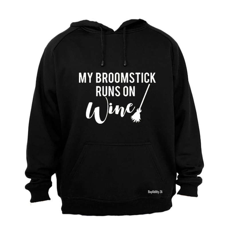Broomstick Runs on Wine - Halloween - Hoodie