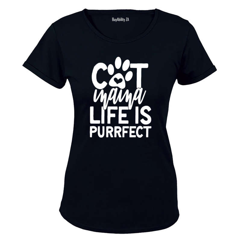 Cat Mama - Life is Purrfect - Ladies - T-Shirt