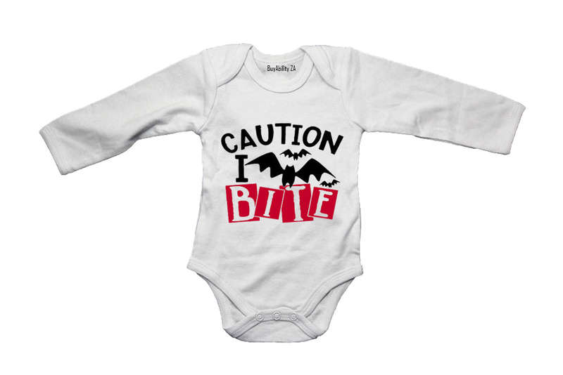 Caution, I Bite - Halloween - Baby Grow