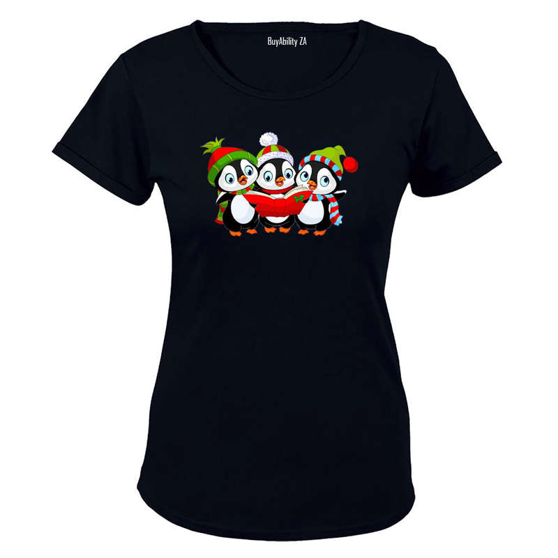 Christmas Carol Penguins - Ladies - T-Shirt