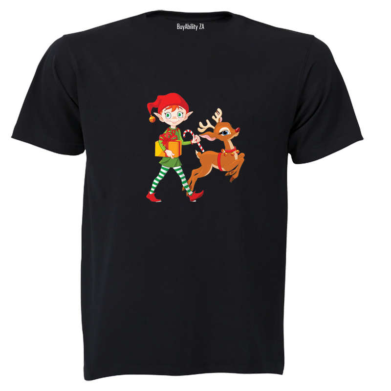 Christmas Elf & Reindeer - Kids T-Shirt